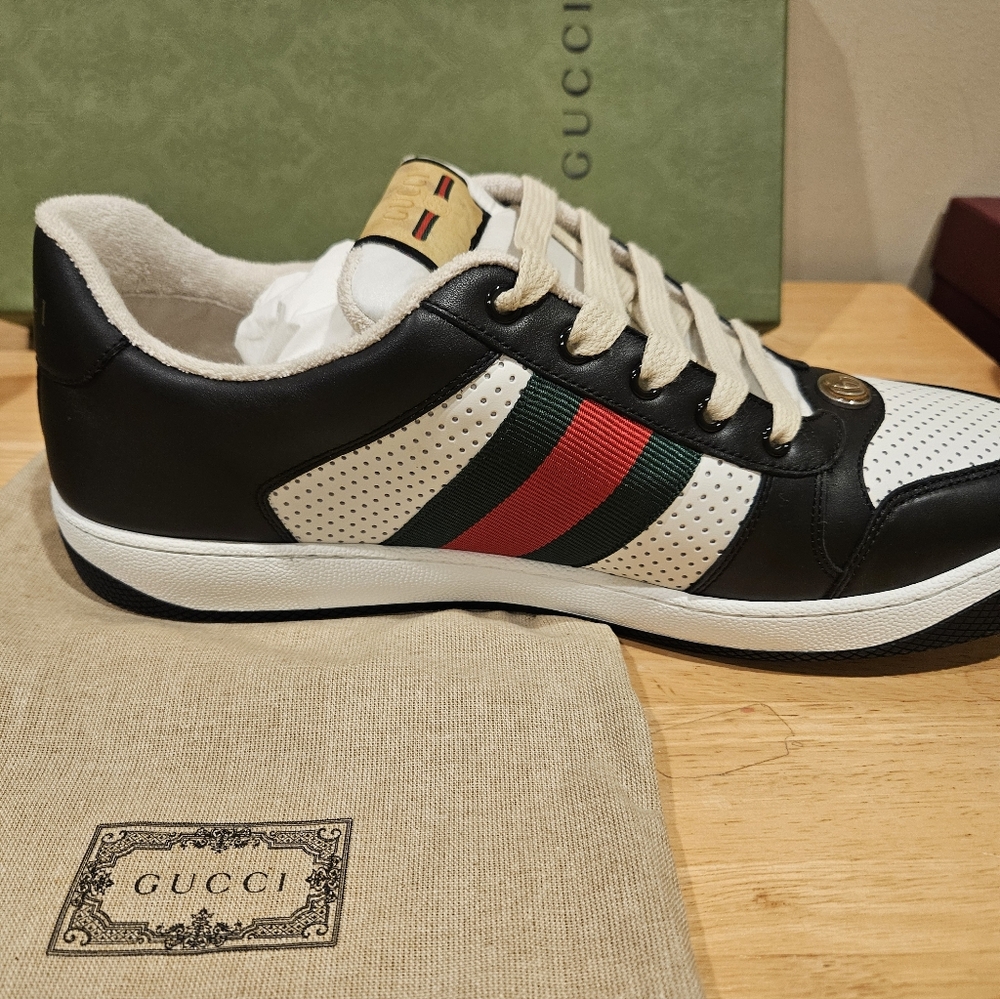 Gucci Men's Screener Signature Web Low top Sneakers - Authentic  and Brand New - Picture 5 of 11